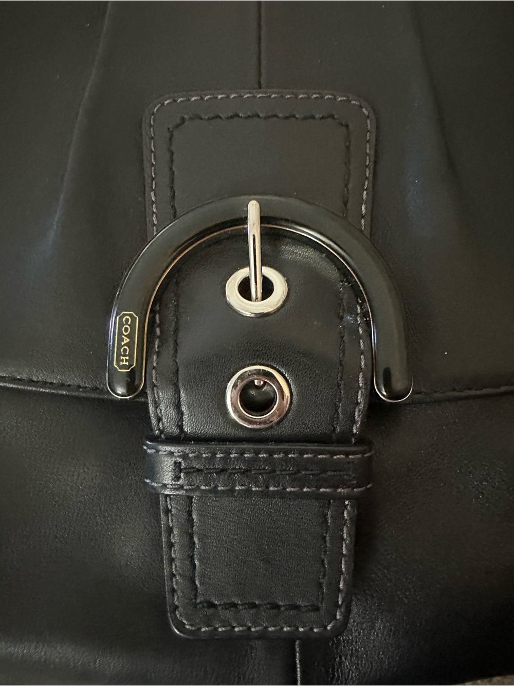 Coach 2012  SoHo F17217 Black Leather Shoulder Bag With Silver Hardware - Picture 2 of 12